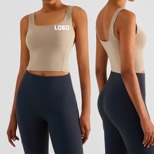 Sujetadores deportivos de entrenamiento para <span class=keywords><strong>mujer</strong></span> Logotipo personalizado Cómodo Secado rápido Cuello cuadrado Ropa de gimnasio Yoga Fitness Tank Tops XL - Product Image 1