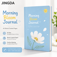 Anpassbares Morning Bloom A5 Blanko-Notizbuch mit Beschichtetem Papier, Hardcover, Gefalteter Broschürenbindung, Abgerundeten Ecken, 100 Blatt, Täglich
