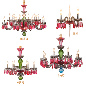 Lampada pendente in cristallo di colore stile francese per soggiorno di lusso europeo ristorante camera da letto per ragazze Villa salone di bellezza <span class=keywords><strong>lampadario</strong></span> - Product Image 6