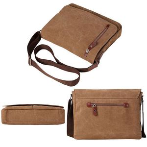 กระเป๋าสะพายข้างวินเทจ BSCI Factory ODM รุ่น Original Messenger Bag สำหรับผู้ชาย ผู้หญิง กระเป๋าเดินทาง กระเป๋าสะพายลำลอง กระเป๋าใส่แล็ปท็อป กระเป๋าใส่หนังสือ - Product Image 4
