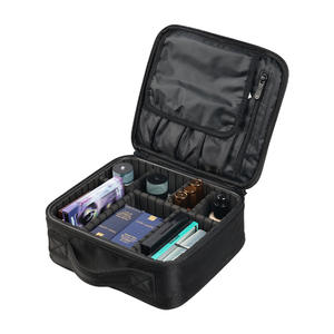 Bolsa de maquillaje popular para mujer, negra, de gran capacidad, con cierre de cremallera, organizador de cosméticos portátil, estuche de almacenamiento para productos de cuidado de la piel para viaje - Product Image 4