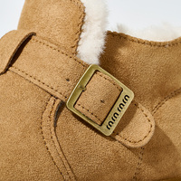 Bottes de neige classiques en cuir végétalien couleur marron pour femmes, vente en gros, plateforme personnalisable, chaussures d'hiver pour femmes