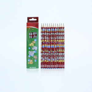 Crayon en bois avec Design personnalisé Film rétractable transfert thermique Pad impression Logo crayon Design HB écriture motif conception - Product Image 2