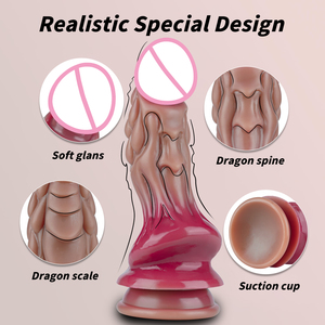 Yaqu thực tế đặc biệt có hình dạng dildo khổng lồ Silicone Đồ chơi tình dục cho phụ nữ - Product Image 2