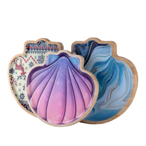 Nouveauté Assiette en bois de caoutchouc Fruits de l'océan Assiettes à dîner en bois massif Collations Desserts Plateaux de <span class=keywords><strong>service</strong></span> alimentaire - Product Image 1