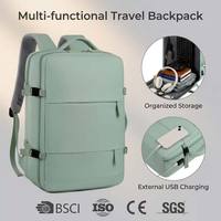 Sac à dos scolaire imperméable en polyester Oxford avec doublure, chargement USB, grande capacité, design unisexe, usage quotidien, voyage