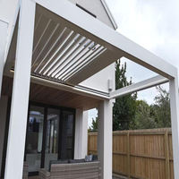 Toldo Retráctil para Exteriores, Techo Ajustable Impermeable, Gazebo de Aleación de Aluminio para Jardín, Villa, Patio