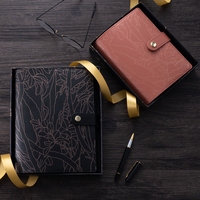 Agenda personnalisé en cuir PU A6 A5 couverture souple agenda de luxe à 6 anneaux pour femmes