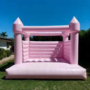 Château gonflable rose Princesse pour fête d'anniversaire de filles, château de saut de qualité commerciale pour usage extérieur - Product Image 1