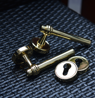 ZAMAK Titane or Universel Bouton De Porte Chambre Split Porte Serrure Poignée Or Brillant Quincaillerie Poignées pour Portes Intérieures