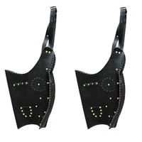 Sac d'arbalète traditionnel fait main en cuir noir pointe en acier plume en plastique pour tir à l'arc intérieur/extérieur