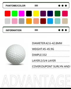 Gamma torneo pallina da Golf OEM prezzo di fabbrica 2 3 4 pezzi su misura palline da golf uretano Surlyn galle da Golf