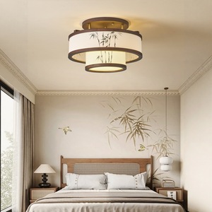 Lámpara de Techo Estilo Hoja de Bambú Zen, Diseño de Tela Estética China Minimalista de la Dinastía Song para Sala de Estar, Comedor y Dormitorio - Product Image 2