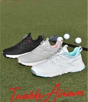 Chaussures de golf pour hommes et femmes baskets imperméables confortables bouton bouton lacets chaussures de golf d'extérieur antidérapantes