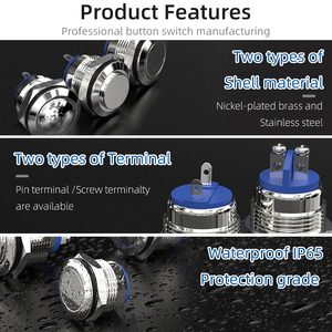 Trung Quốc thép không gỉ pushbutton 16mm không thấm nước kim loại thiết lập lại push button momentary thường mở chuyển đổi - Product Image 3