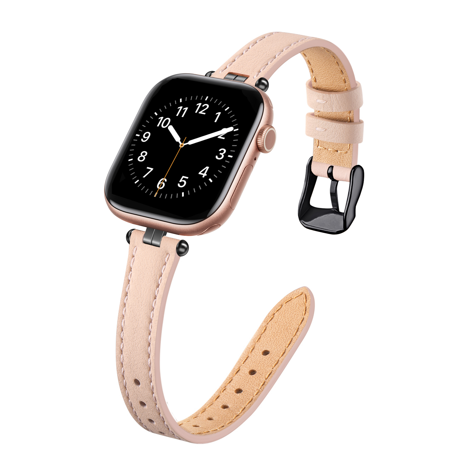 High Quality Brown Black Flat Texture Waterproof Easy Release Leather Watch Bands Breathable Feature Watch Straps