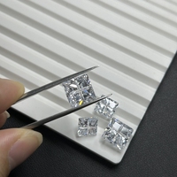 HQ GEMS Gros Carré Coupe CZ Pierre Croix Gemme Blanc Zircone Cubique
