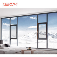 Fenêtre à battant double en aluminium thermolaqué 48 x 48, à économie d'énergie, pour maison