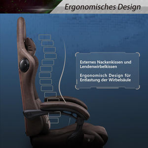 Chaise de jeu pivotante musicale la plus vendue <span class=keywords><strong>avec</strong></span> dossier inclinable en cuir marron clair, chaise de bureau fonctionnelle pour gamer <span class=keywords><strong>avec</strong></span> repose-pieds - Product Image 6