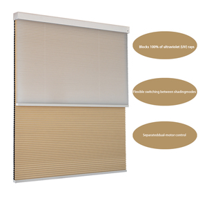 Rèm cửa sổ tự động không dây, kích thước tùy chỉnh, chất liệu vải xếp ly tổ ong, màu trắng, cản sáng - Product Image 2