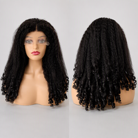 Perruque Sans Colle en Cheveux Vierges 12A, 250% Yaki Raide avec Extrémités Bouclées en Spirale, Bob Lace Frontale 13*4, Perruques Courtes Afro Bouclées en Cheveux Humains