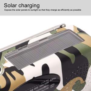 Factory Hand Crank Solar Radio AM FM 2000mAh Power Bank <b>LED</b> Flashlight IPX3 Waterproof ABS Plastic Portable Outdoor Radio - Product Image 6