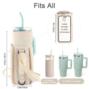 Bolsa de Gimnasio Magnética 2 en 1, Porta Botella de Agua para Stanley 30/40 oz con Asa y Bolsillo con Correa de Hombro Ajustable - Product Image 2