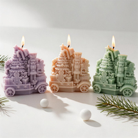 Moule en silicone Train du Père Noël pour décorations de Noël, savon, béton, bougie en cire de soja, décoration intérieure de Noël
