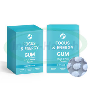 Ausreson OEM fokus energi gula gusi bebas <span class=keywords><strong>Vitamin</strong></span> B6 <span class=keywords><strong>Vitamin</strong></span> <span class=keywords><strong>B12</strong></span> l-theanine L suplemen gusi Mint fokus dan energi gusi - Product Image 1