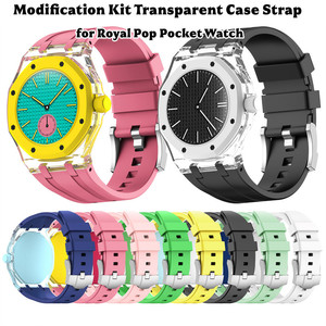 Bracelet de <span class=keywords><strong>montre</strong></span> sport en silicone transparent pour <span class=keywords><strong>Swatch</strong></span> AP Royal Pop Pocket Watch - Product Image 4