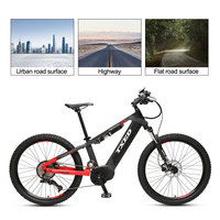 Vélo de montagne électrique à suspension puissant TXED 27,5 pouces, 10 vitesses, batterie au lithium 13 Ah, moteur central 36 V/250 W, freins à disque hydrauliques