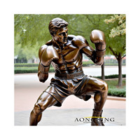 Statue de musculation géante en bronze, sculpture d'homme fort, œuvre d'art, sculpture de corps masculin en métal