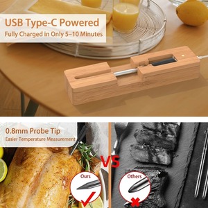 Thermomètre à viande étanche transfrontalier intelligent avec application, sonde de température sans fil Bluetooth pour fours - Product Image 4