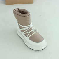 Bottes de neige chaudes en cuir véritable imperméable de haute qualité L.M.G.G H13 avec semelle extérieure respirante en TPR et doublure en fourrure marron