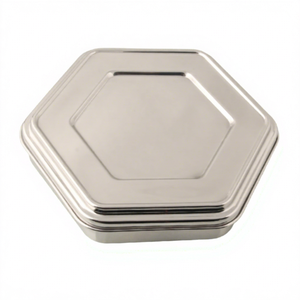 Couvercles hexagonaux de bidon de miel d'acier inoxydable capacité 0.5-1L détachable de conception pot de stockage d'épices de nourriture pour le thé - Product Image 1