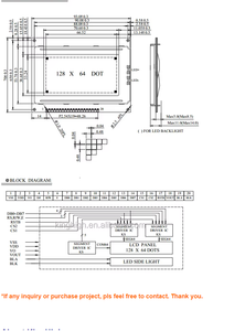 จอแสดงผล LCD 128X64จุดจอแสดงผล TS12864A-2 LCD โมดูล - Product Image 4