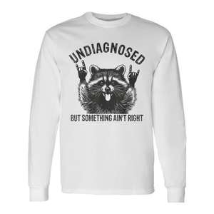 T-shirt à manches longues avec motif Raccoon Meme « On ne sait pas ce qui se passe, mais quelque chose ne va pas » – Catégorie de produits promotionnels - Product Image 1