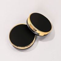 Boîte à coussin d'air rond noir et or bb crème, conteneur de maquillage fond de teint, étui d'emballage