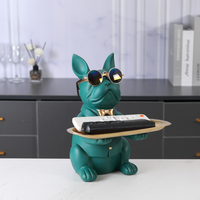 Ornement en résine de bouledogue français style anime, boîte de rangement de bureau faite à la main, design religieux de fée pyramide, bijoux, décoration intérieure, musique