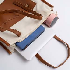 Bolsa de Compras de Lona Personalizada de Fábrica AUTON, Bolsa de Hombro Individual para Mujer con Cremallera y Correa de Hombro, Estampado de Letras - Product Image 6