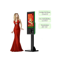 Kiosque de commande LCD en libre-service à vente directe d'usine avec SDK, support multi-OS, sur pied, avec code QR pour le commerce de détail et la restauration