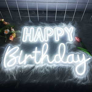 Dimmable RGB Custom <b>LED</b> Neon Sign for Happy Birthday, Personalized Business Name Neon Billboard - Product Image 1