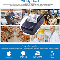 Mini imprimante d'étiquettes imprimer étiquette de vente 40x40 50 60 70 80mm Via l'application Loyverse POS pour magasin de thé à bulles/magasin de thé au lait/Service de livraison