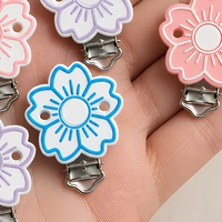 Attache-tétine en silicone Fleur de cerisier Pastel, Support de tétine pour bébé, Accessoire de crèche