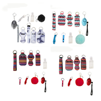 Porte-clés d'autodéfense Accessoires Ouvre-bouteille Sifflet Alarme personnelle Ouvre-porte Pom Pom Porte-clés Ensemble