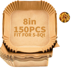 Los Más Vendidos: 150 Piezas de Papel Antiadherente de Doble Cara de 8 Pulgadas para Hornear, Reutilizable, para Freidoras de Aire - Product Image 1