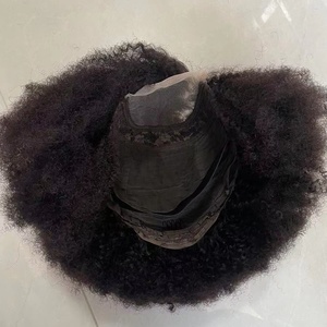 Vendeur d'usine Cheveux Humains Afro Wave Pixie Perruque Bomb Blend Vente Chaude Naturel Noir Afro Kinky 4x4 Lace Closure Bob Perruque - Product Image 6