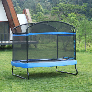 <span class=keywords><strong>Trampoline</strong></span> d'intérieur en acier et EVA de 4 * 6FT en forme de <span class=keywords><strong>rectangle</strong></span> Lit de saut extérieur et intérieur <span class=keywords><strong>Trampoline</strong></span> carré 2 en 1 pour enfants avec filet de sécurité - Product Image 3