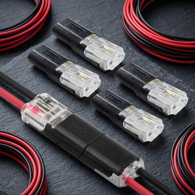 2-Pin Quick Splice Electrical Cable Wire Connector Crimp Terminals for 22-20awg Wiring Connection Copper Contact Material PC