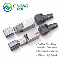 Connecteur réseau modulaire RJ45 sans outil CAT6A SFTP, blindé en alliage de zinc, 10 Gbit/s, 500 MHz, 8P8C